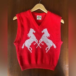 Vintage Red Horse Sweater Vest
